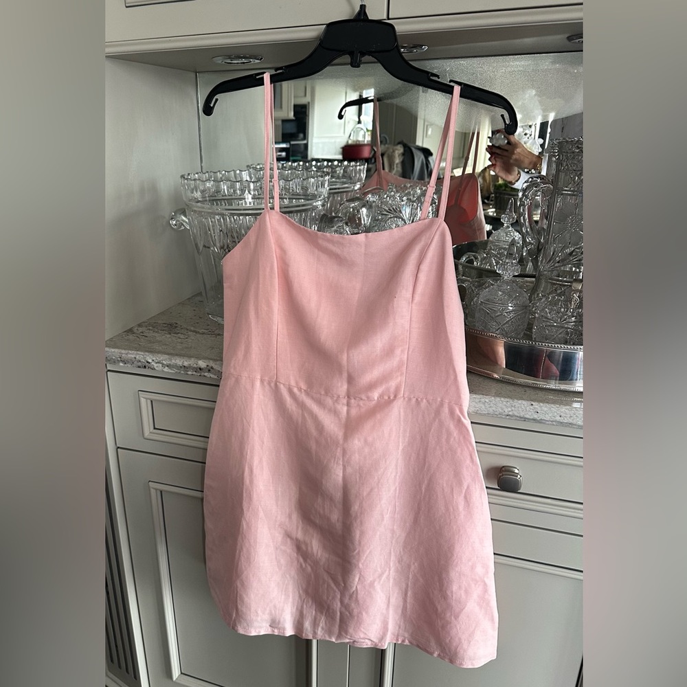Cute pink summer mini dress.